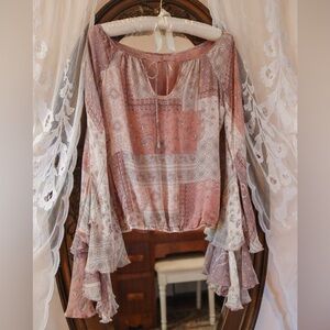 Vintage Silk Flowy Sleeve Top